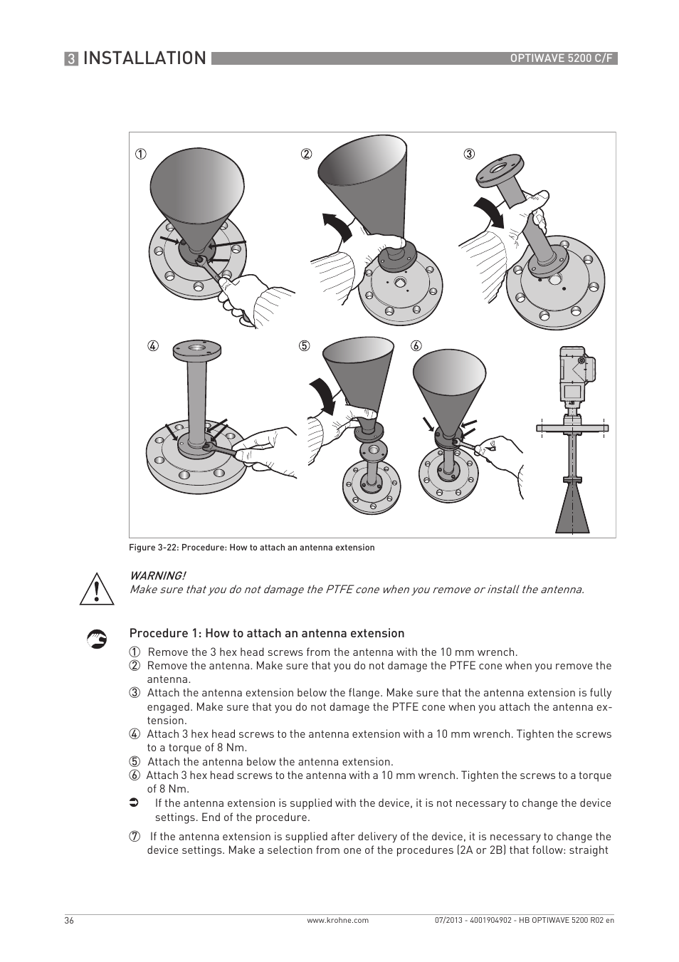 Installation | KROHNE OPTIWAVE 5200 C_F EN User Manual | Page 36 / 148
