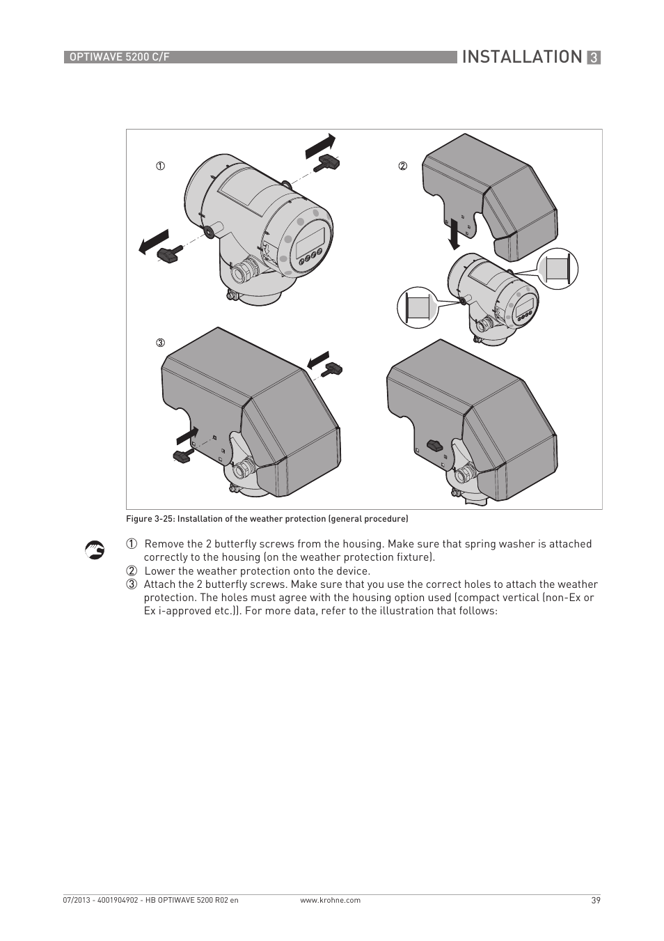 Installation | KROHNE OPTIWAVE 5200 C_F EN User Manual | Page 39 / 148