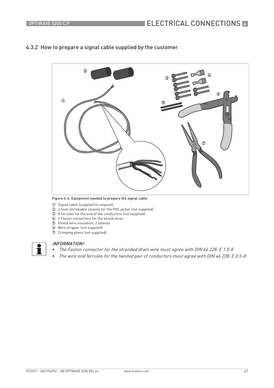 Electrical connections | KROHNE OPTIWAVE 5200 C_F EN User Manual | Page 47 / 148