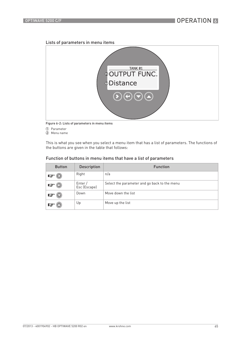 Operation | KROHNE OPTIWAVE 5200 C_F EN User Manual | Page 65 / 148