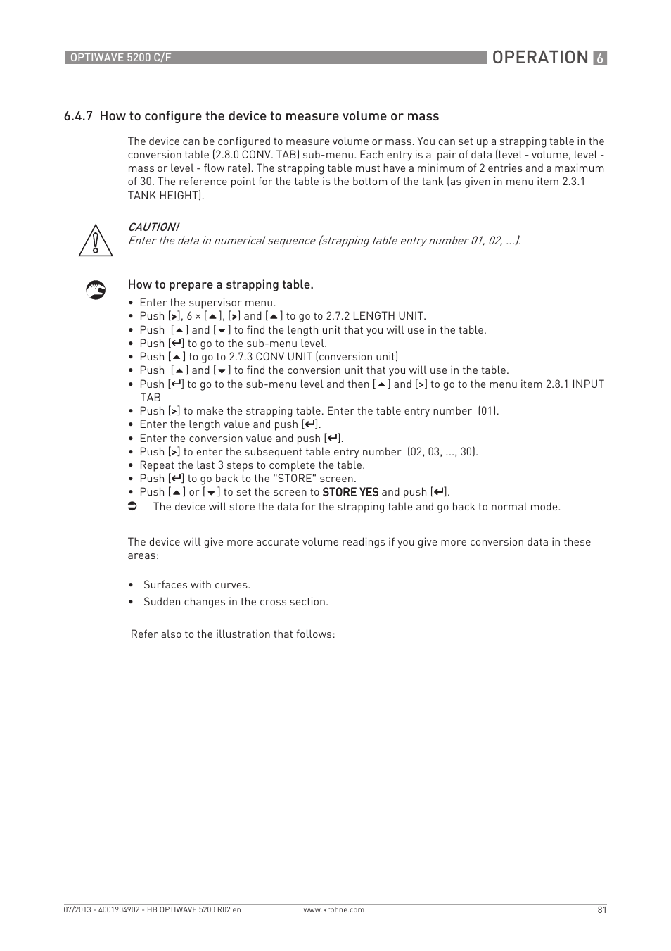 Operation | KROHNE OPTIWAVE 5200 C_F EN User Manual | Page 81 / 148