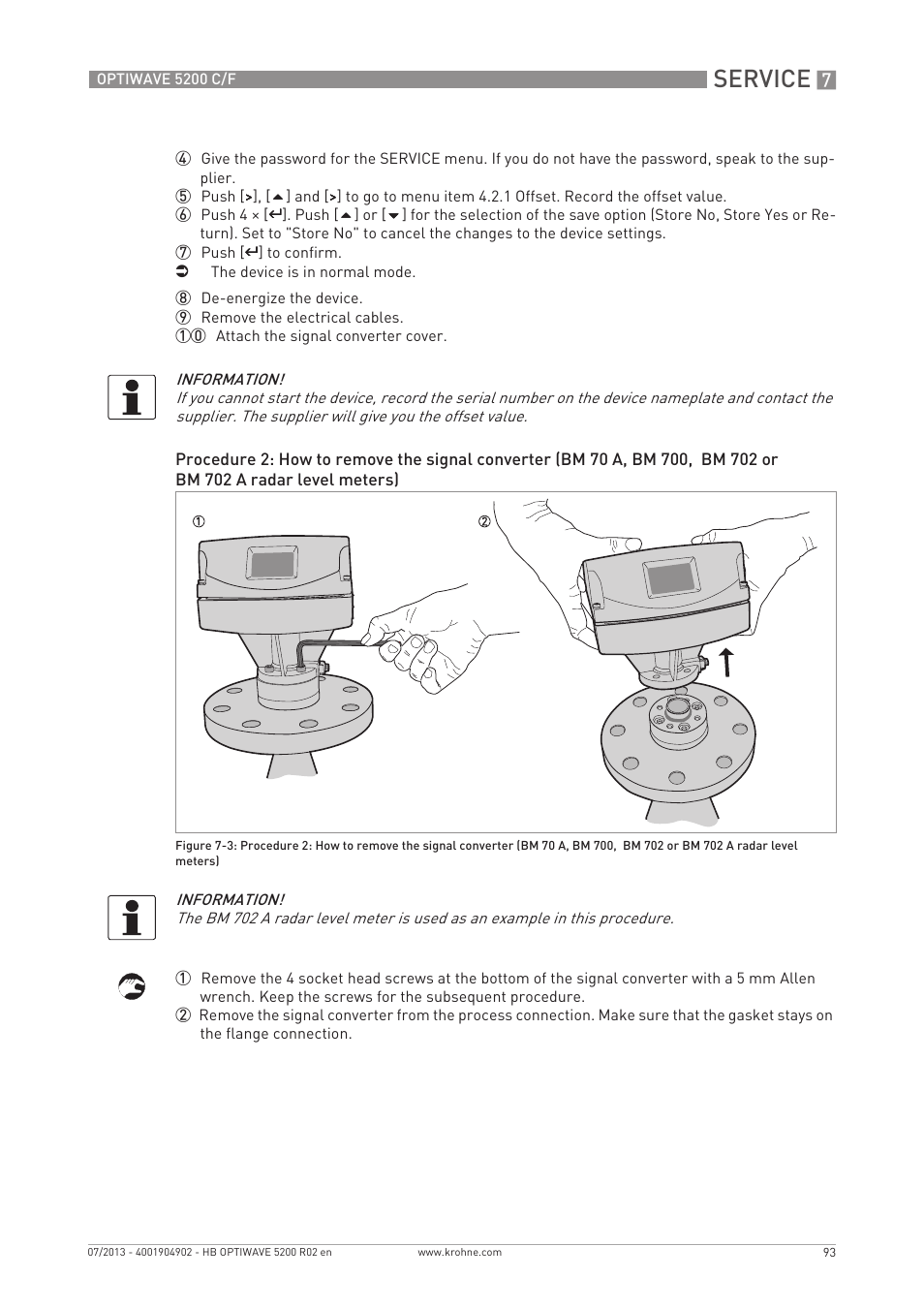 Service | KROHNE OPTIWAVE 5200 C_F EN User Manual | Page 93 / 148