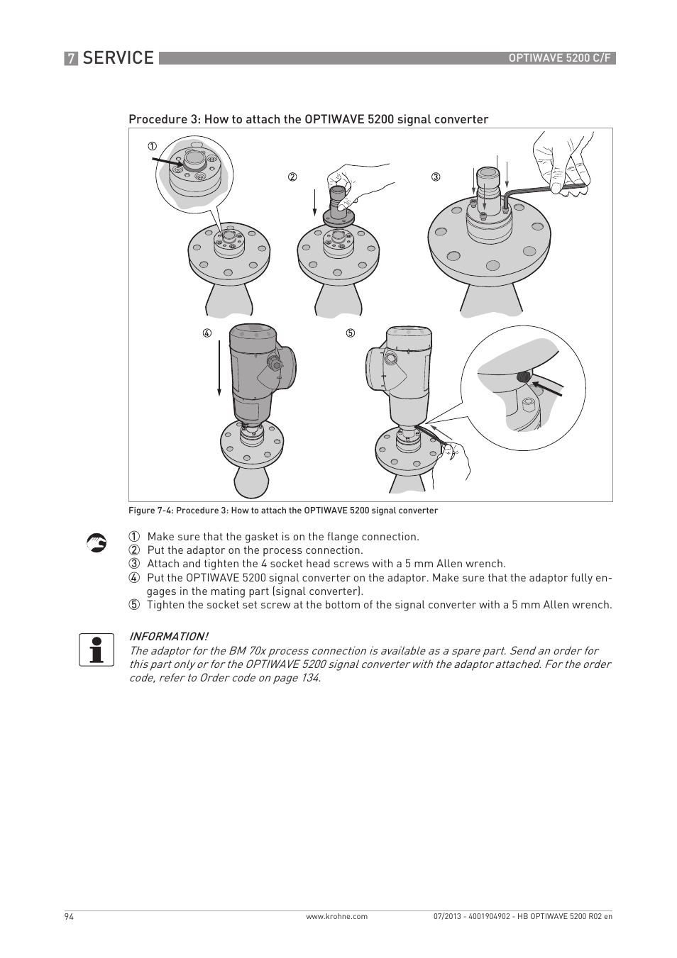 Service | KROHNE OPTIWAVE 5200 C_F EN User Manual | Page 94 / 148