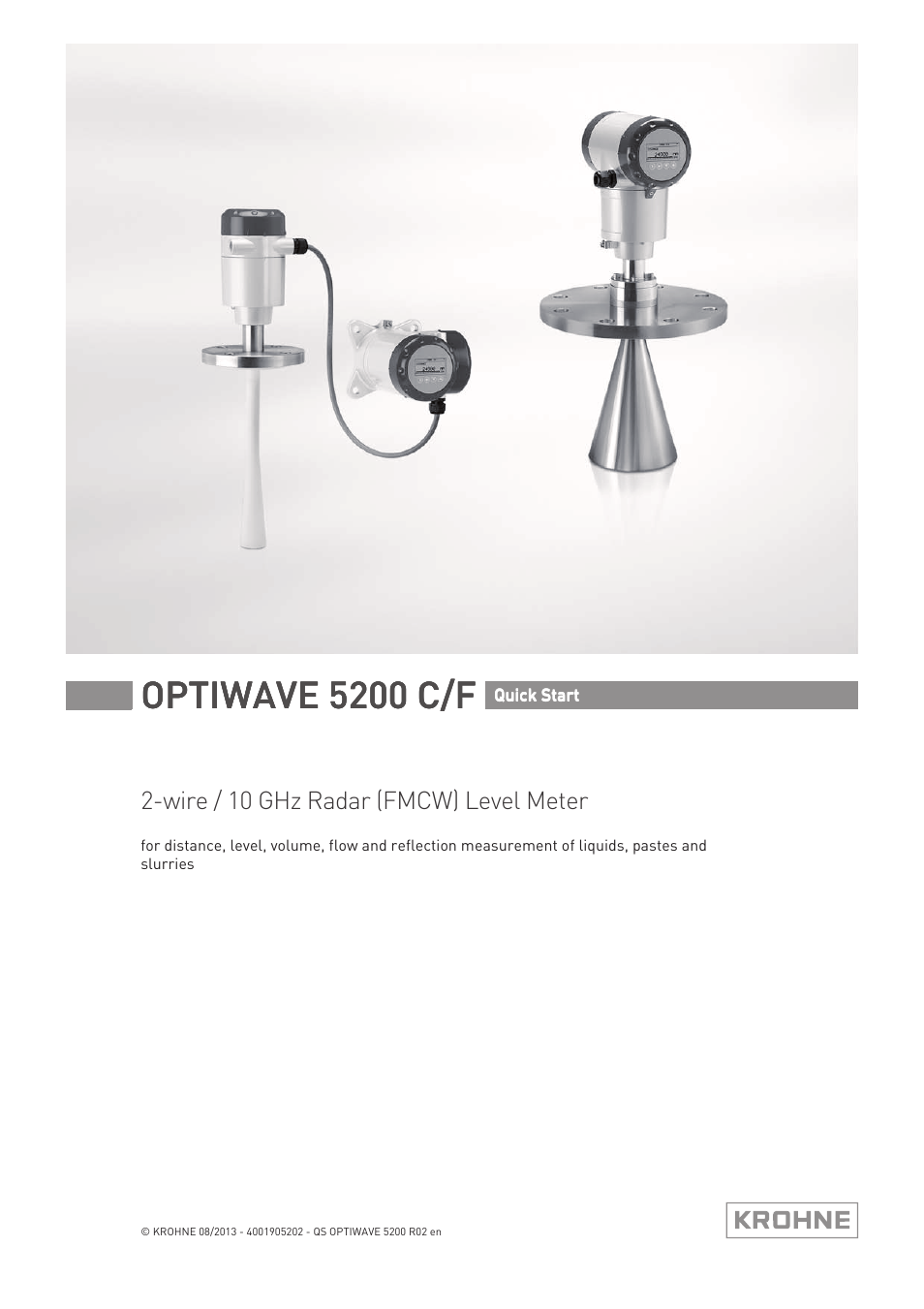 KROHNE OPTIWAVE 5200 C_F Quickstart EN User Manual | 40 pages