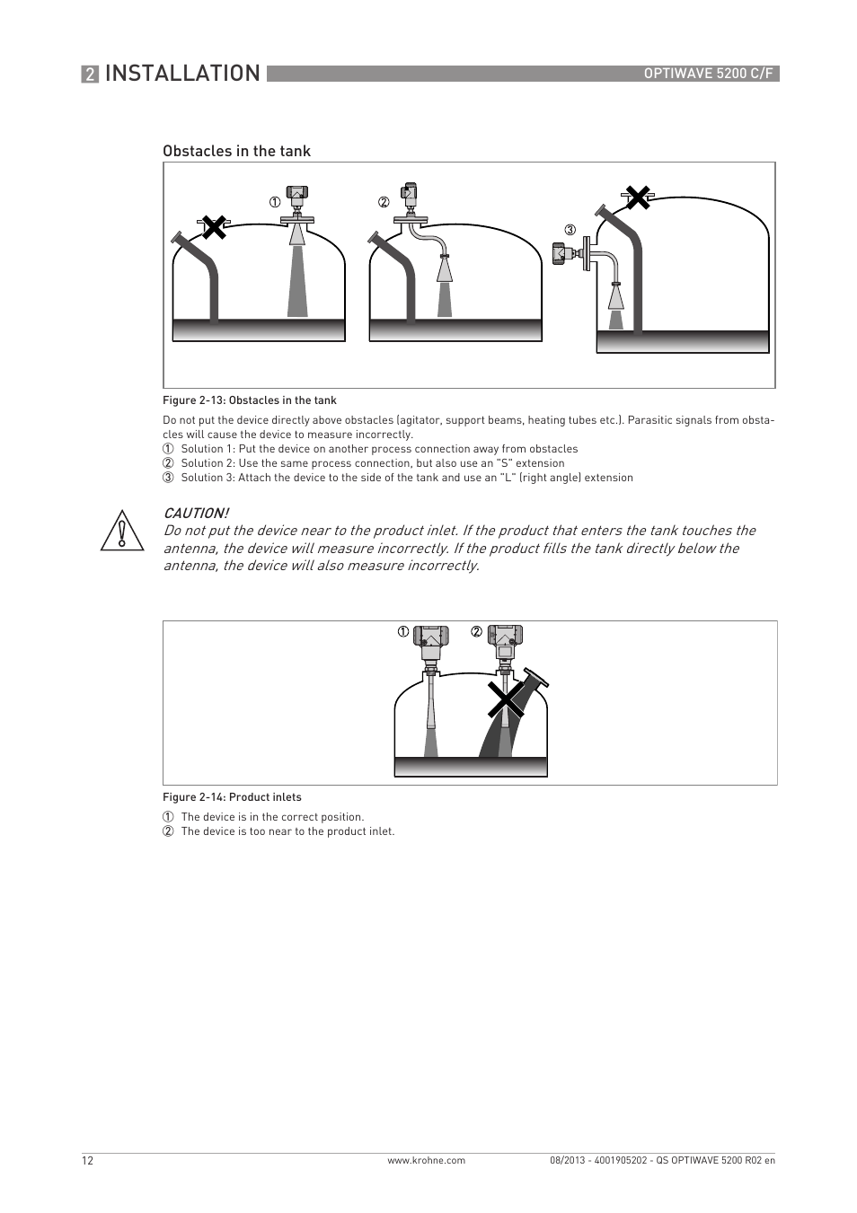 Installation | KROHNE OPTIWAVE 5200 C_F Quickstart EN User Manual | Page 12 / 40