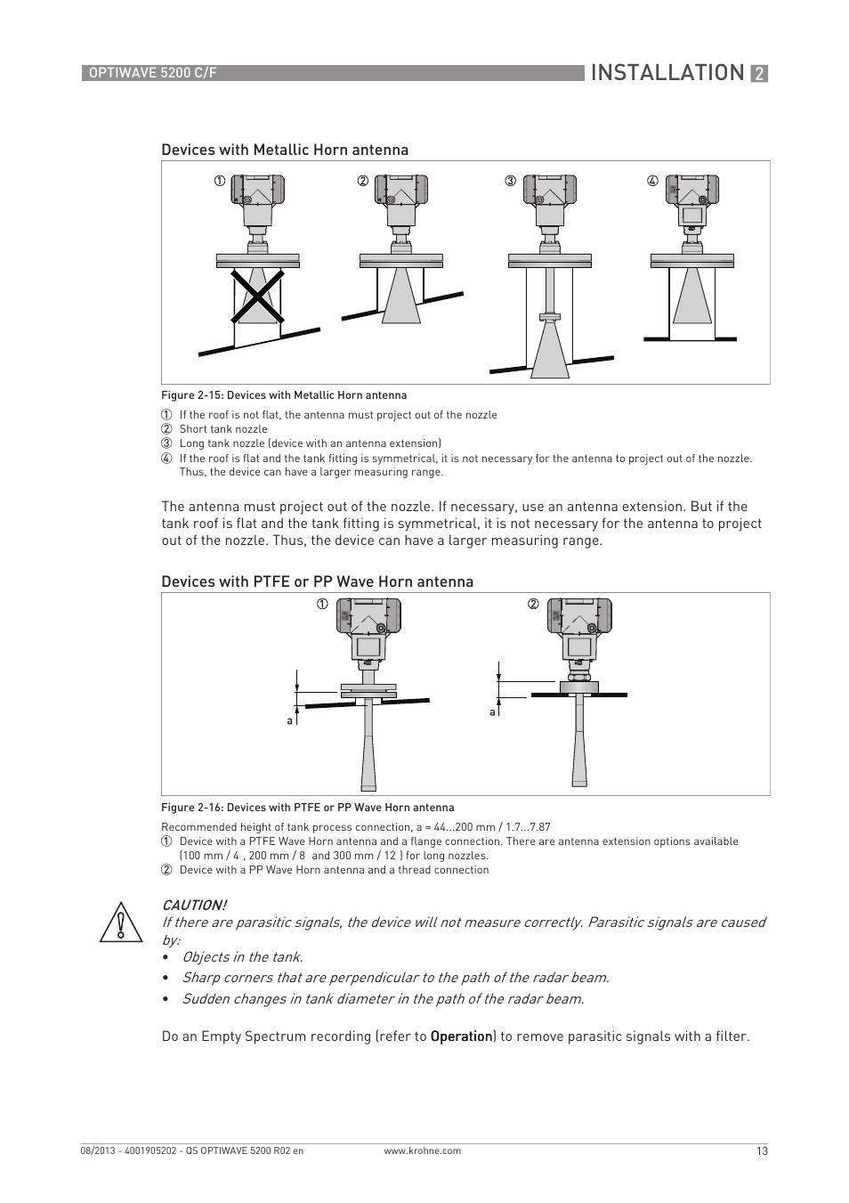 Installation | KROHNE OPTIWAVE 5200 C_F Quickstart EN User Manual | Page 13 / 40