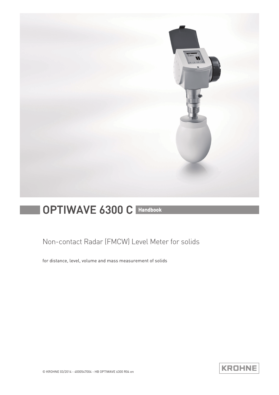 KROHNE OPTIWAVE 6300C EN User Manual | 120 pages