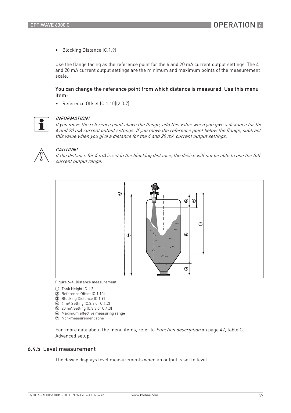 Operation, 5 level measurement | KROHNE OPTIWAVE 6300C EN User Manual | Page 59 / 120