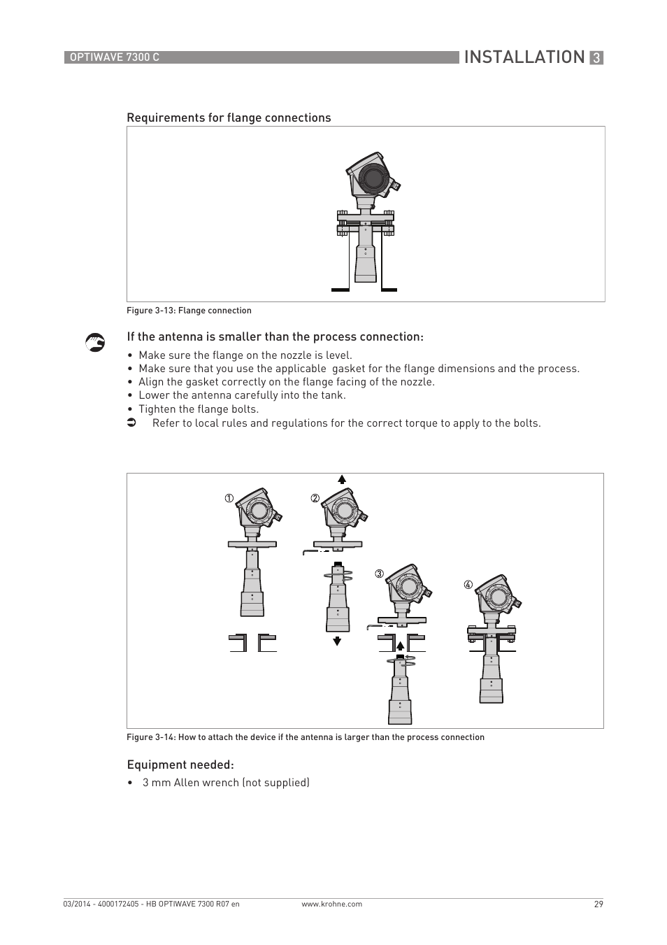 Installation | KROHNE OPTIWAVE 7300C EN User Manual | Page 29 / 136