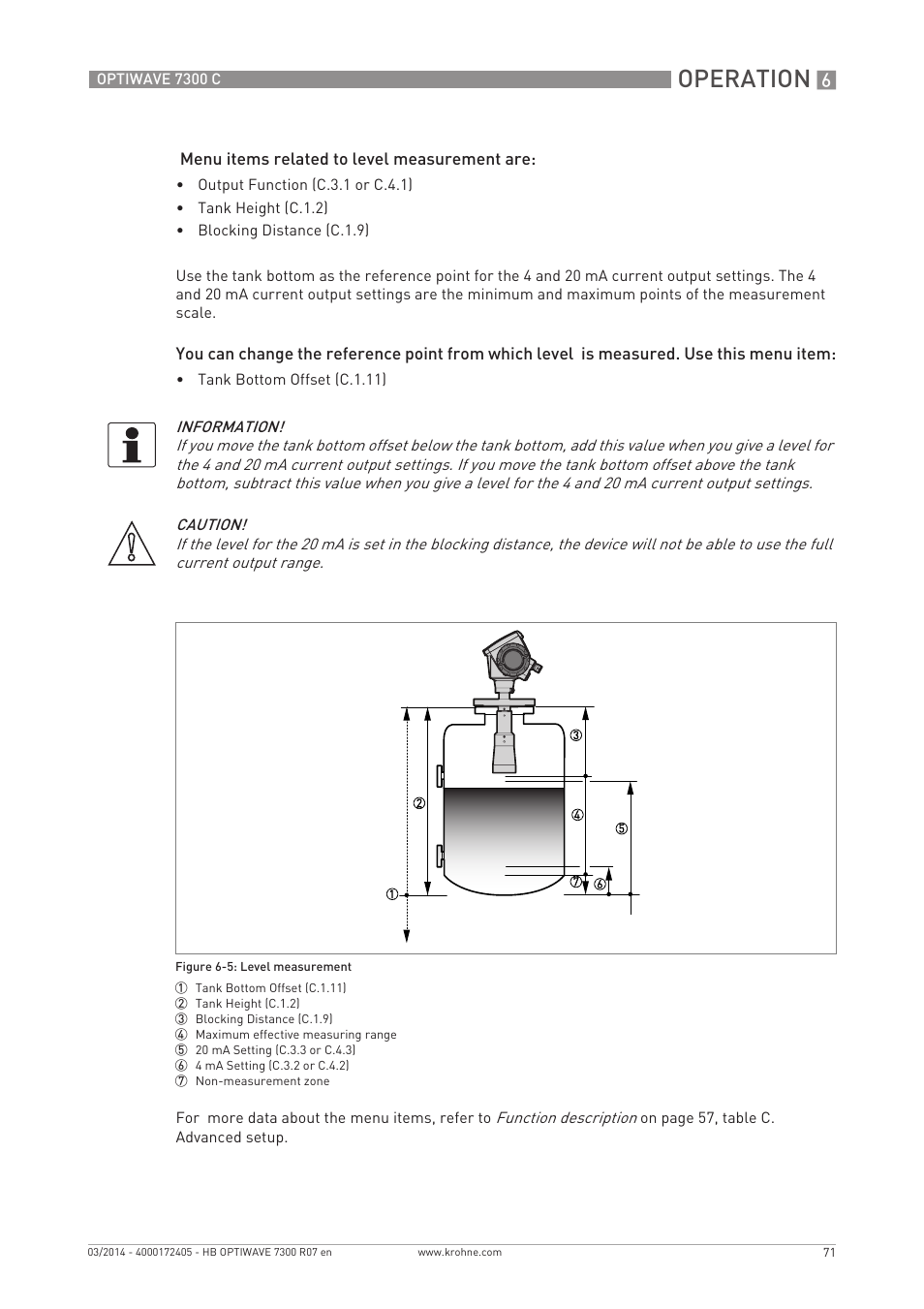 Operation | KROHNE OPTIWAVE 7300C EN User Manual | Page 71 / 136