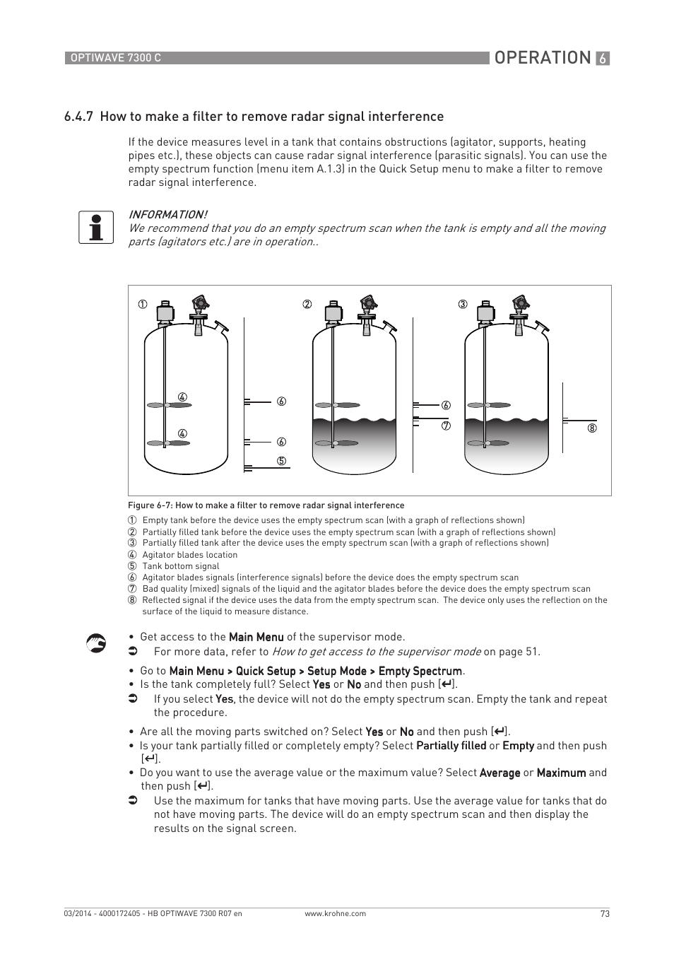 Operation | KROHNE OPTIWAVE 7300C EN User Manual | Page 73 / 136