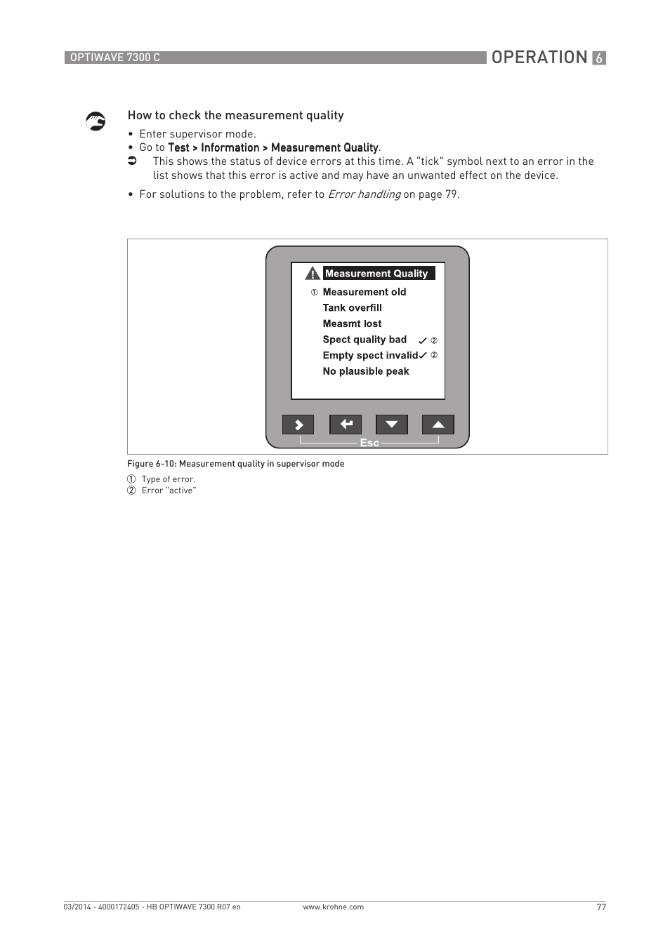 Operation | KROHNE OPTIWAVE 7300C EN User Manual | Page 77 / 136