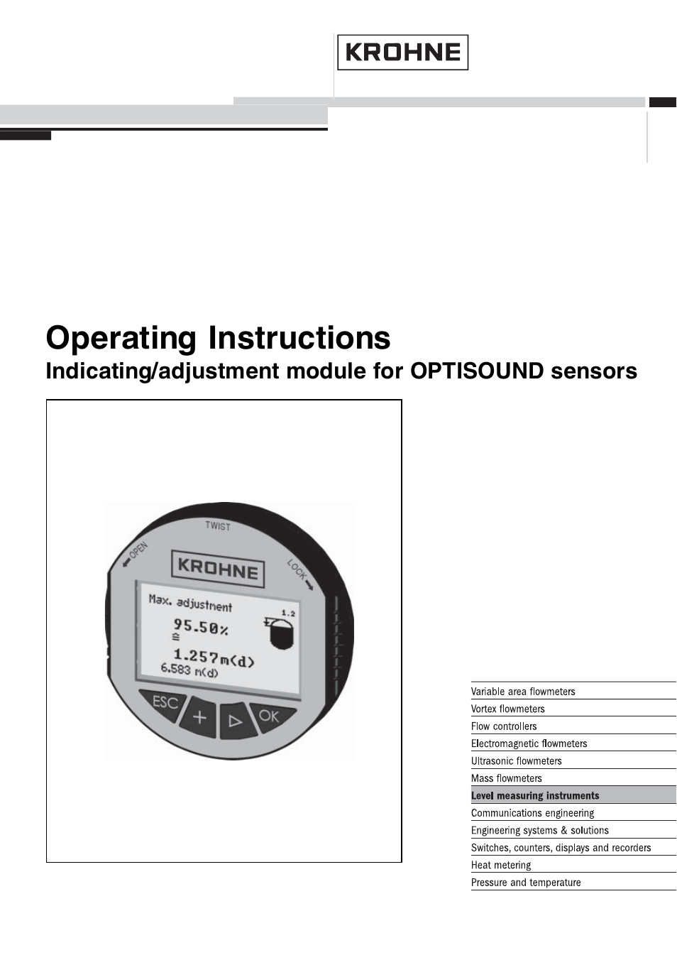 KROHNE OPTISOUND 3000 Series EN User Manual | 32 pages