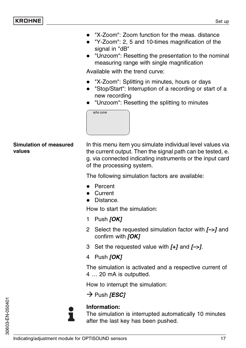 KROHNE OPTISOUND 3000 Series EN User Manual | Page 17 / 32