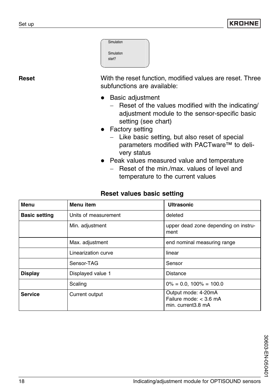 KROHNE OPTISOUND 3000 Series EN User Manual | Page 18 / 32