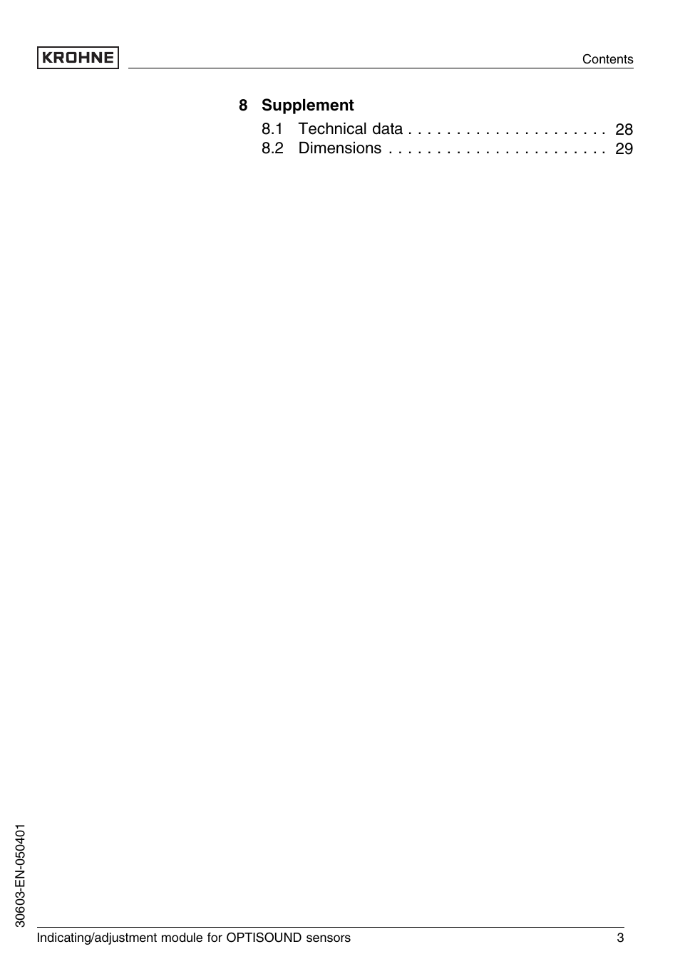 KROHNE OPTISOUND 3000 Series EN User Manual | Page 3 / 32