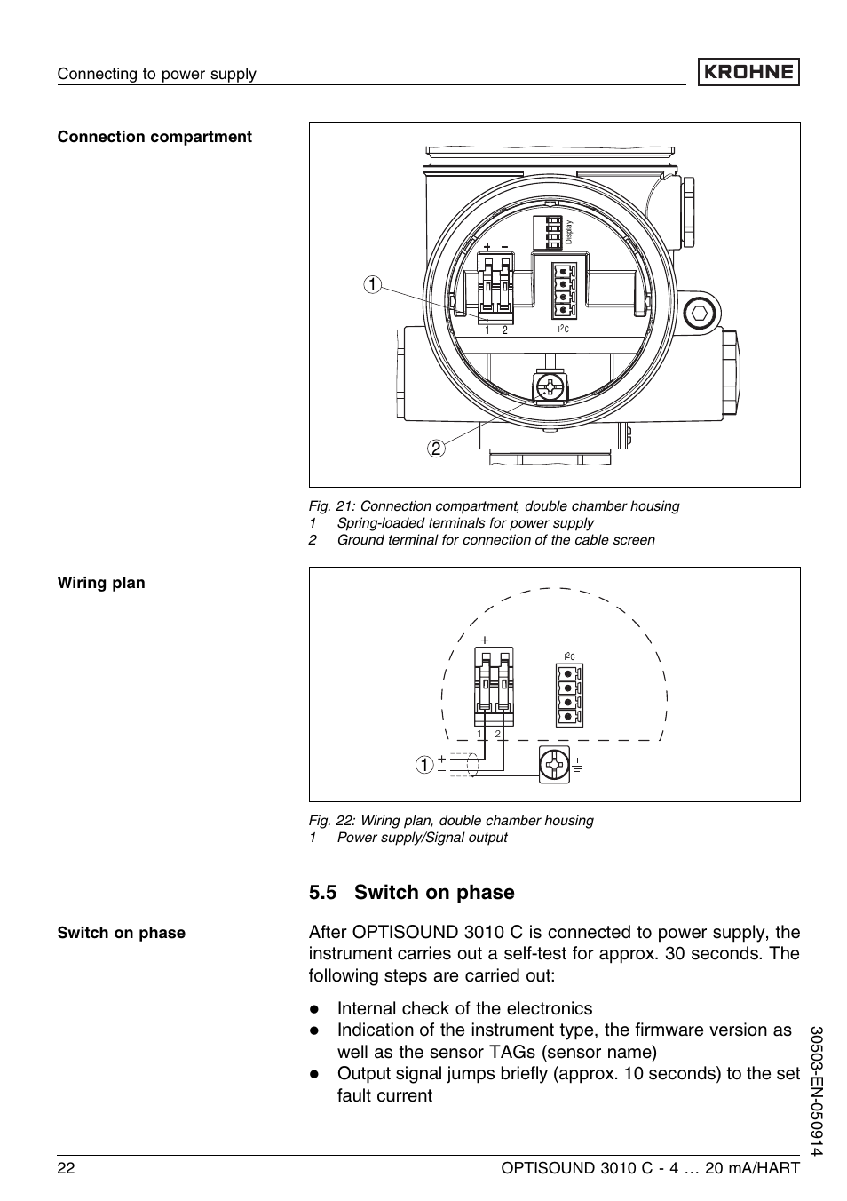 5 switch on phase | KROHNE OPTISOUND 3010C 2wire EN User Manual | Page 22 / 48