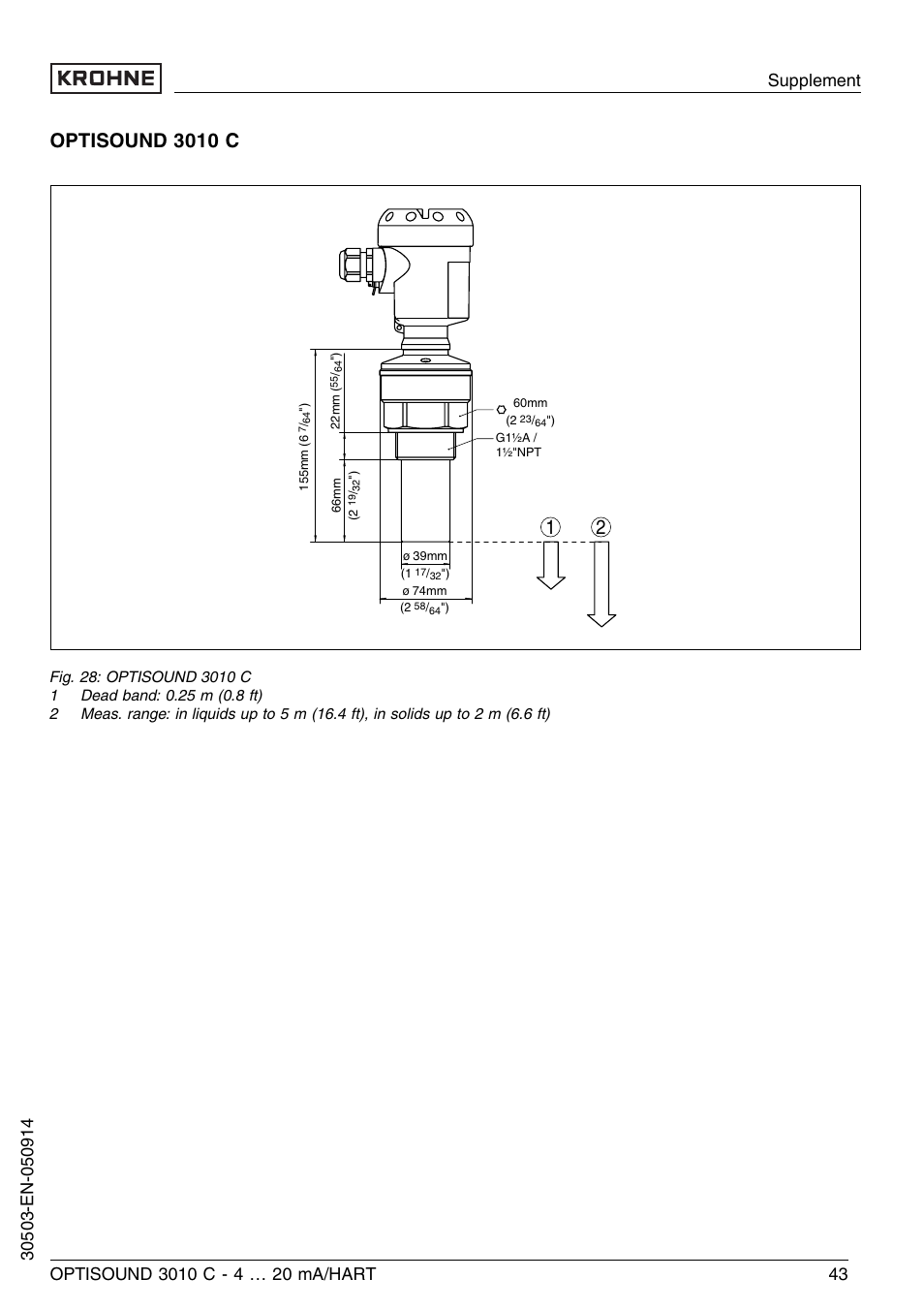 KROHNE OPTISOUND 3010C 2wire EN User Manual | Page 43 / 48