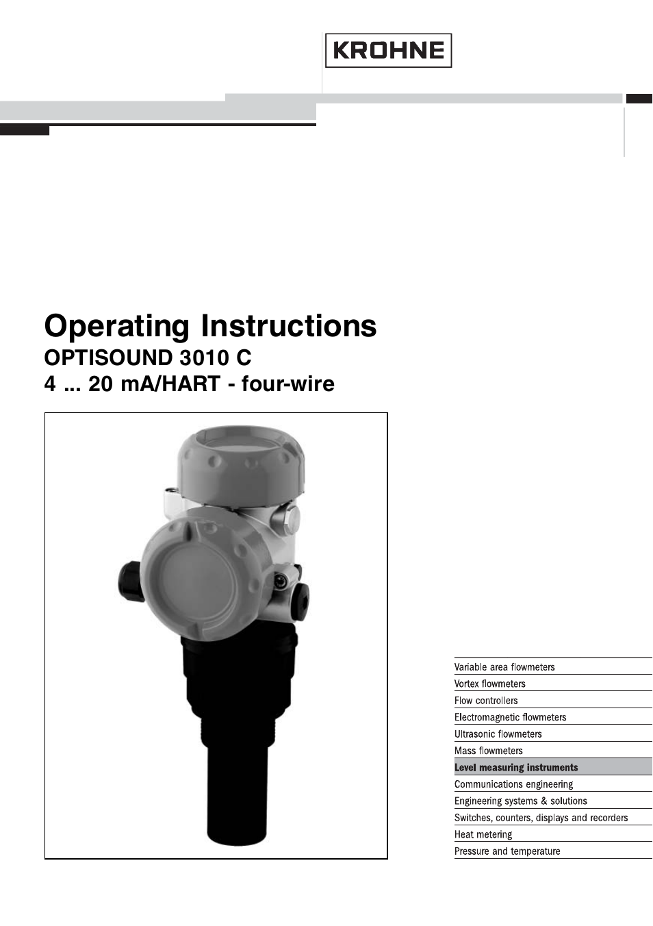 KROHNE OPTISOUND 3010C 4wire EN User Manual | 44 pages