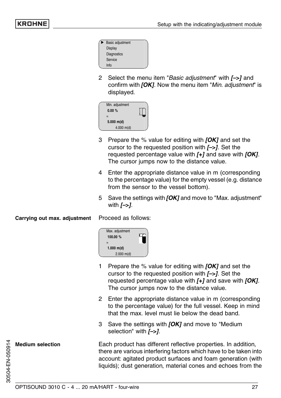 KROHNE OPTISOUND 3010C 4wire EN User Manual | Page 27 / 44