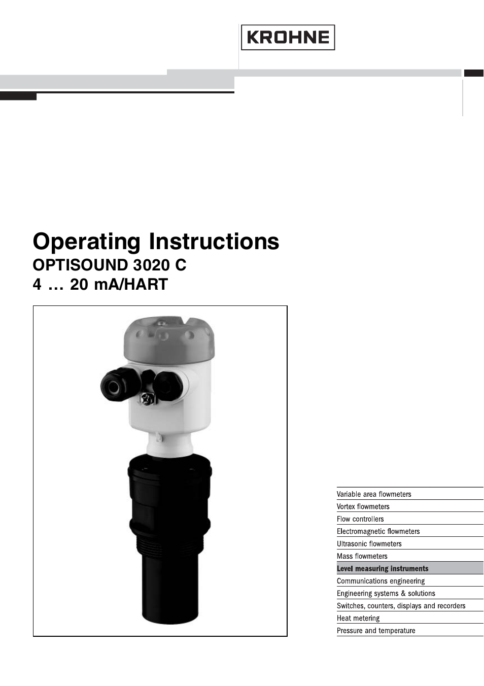 KROHNE OPTISOUND 3020C 2wire EN User Manual | 48 pages