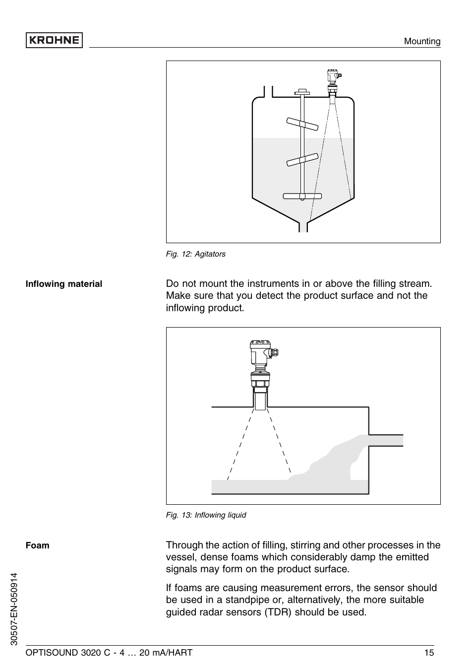 KROHNE OPTISOUND 3020C 2wire EN User Manual | Page 15 / 48