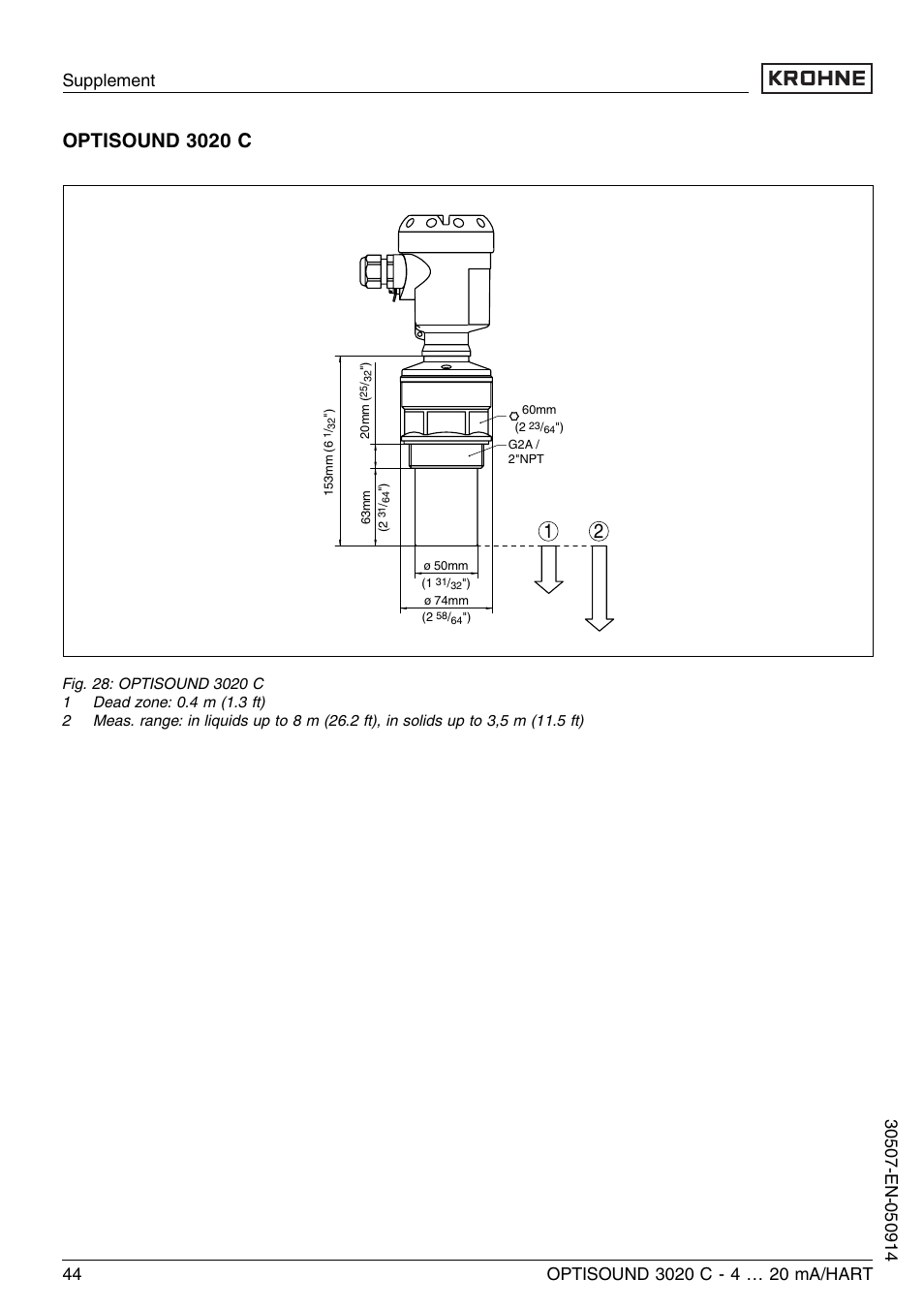 KROHNE OPTISOUND 3020C 2wire EN User Manual | Page 44 / 48