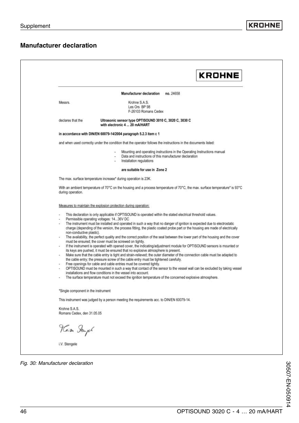 KROHNE OPTISOUND 3020C 2wire EN User Manual | Page 46 / 48