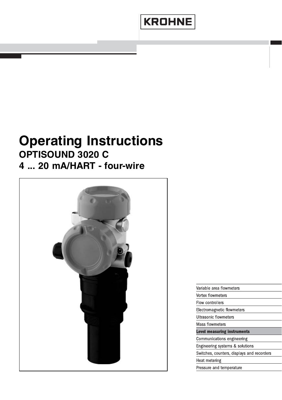 KROHNE OPTISOUND 3020C 4wire EN User Manual | 44 pages