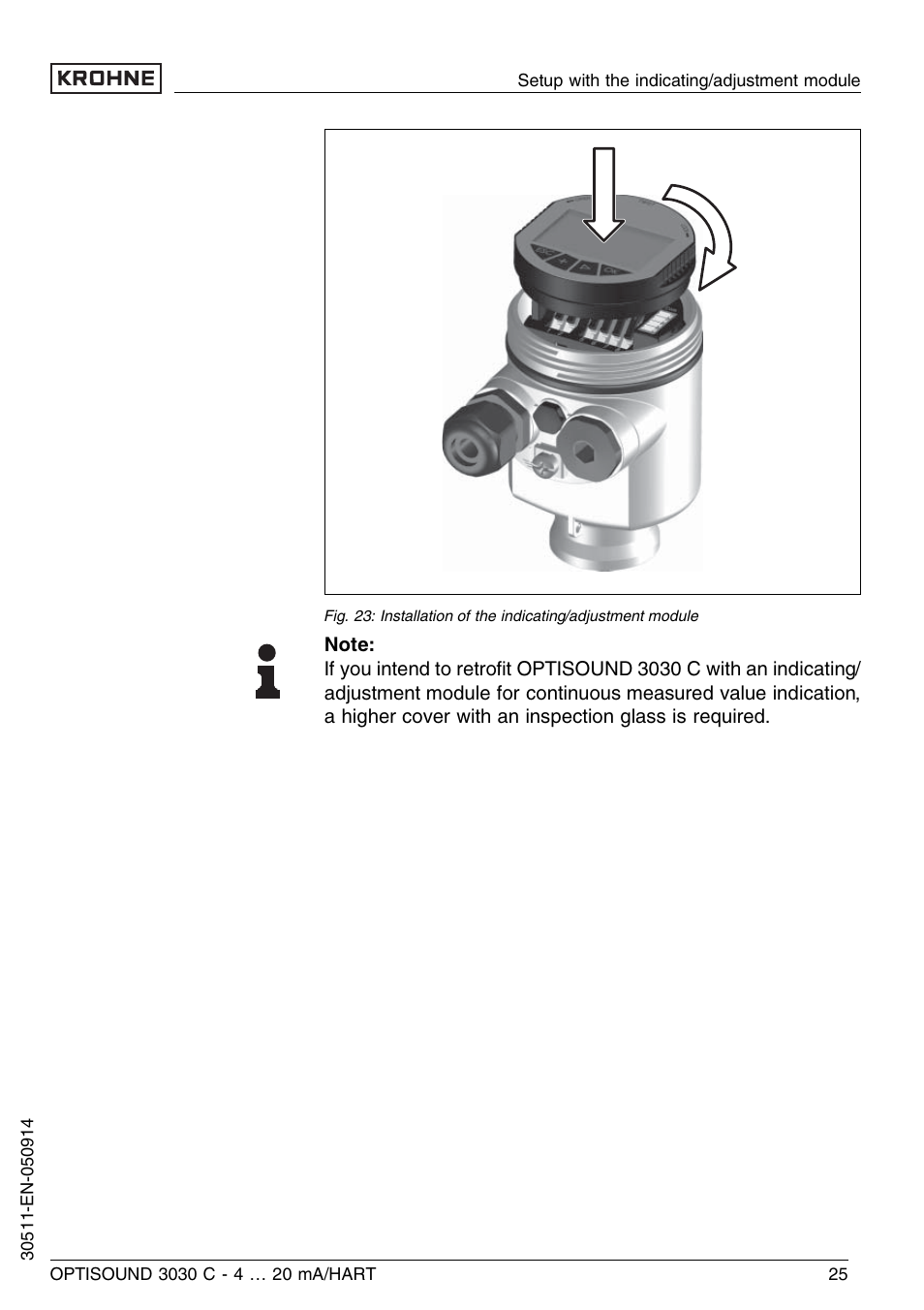 3 adjustment system | KROHNE OPTISOUND 3030C 2wire EN User Manual | Page 25 / 48