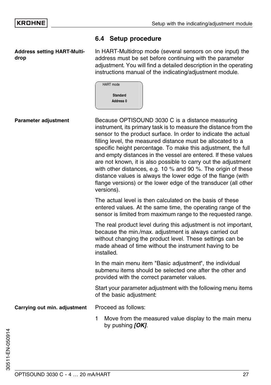 4 setup procedure | KROHNE OPTISOUND 3030C 2wire EN User Manual | Page 27 / 48