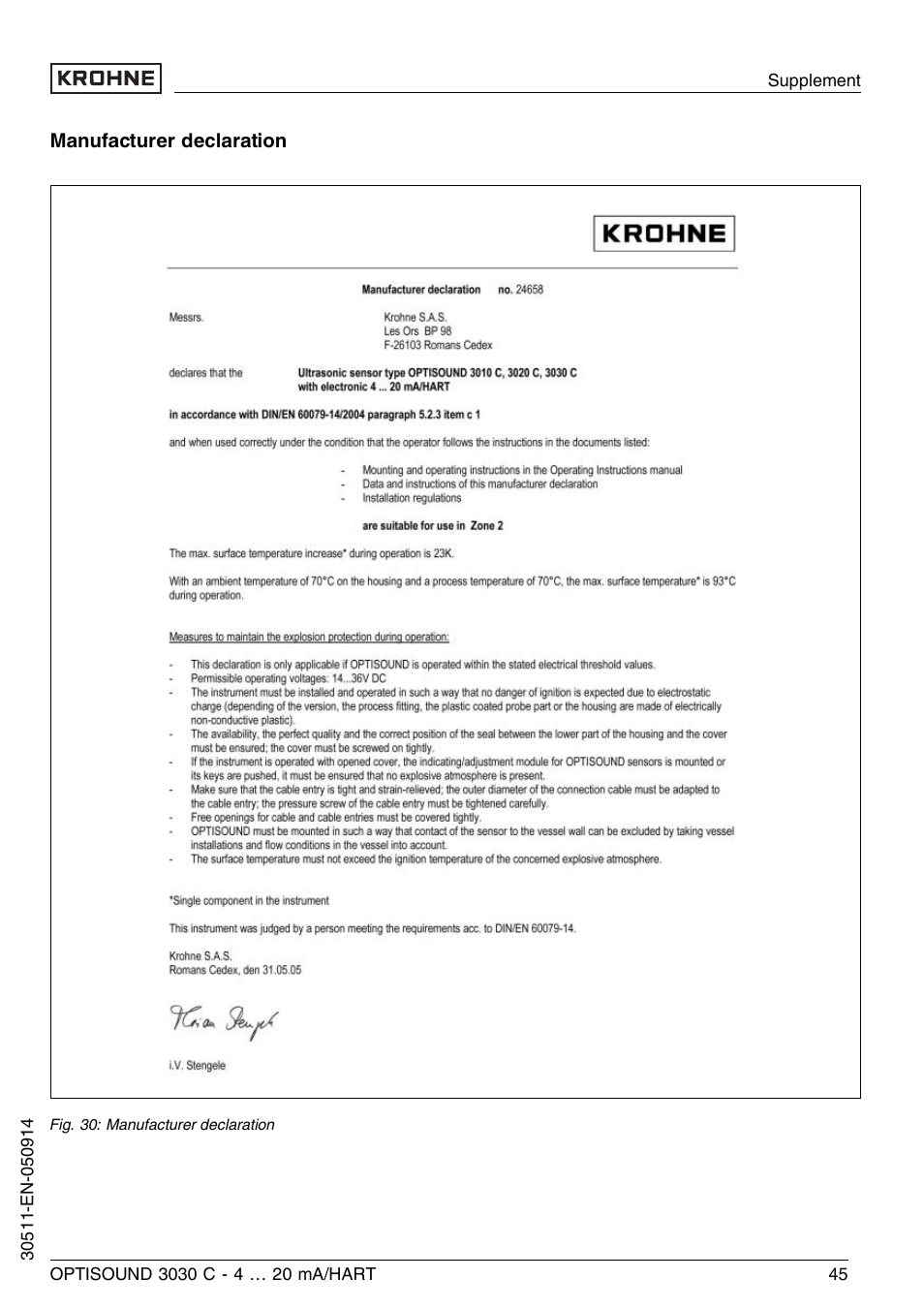 KROHNE OPTISOUND 3030C 2wire EN User Manual | Page 45 / 48