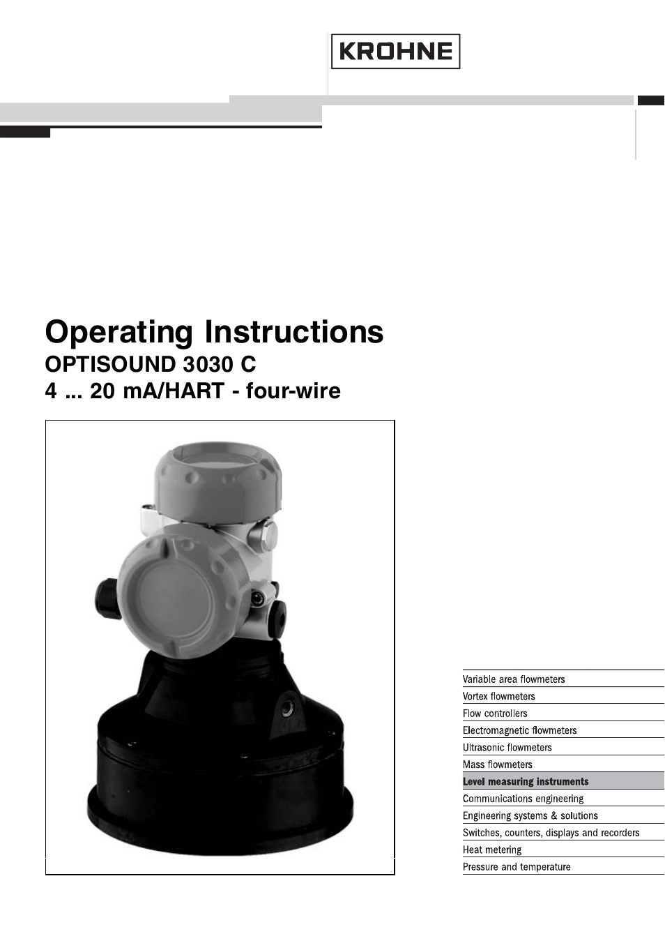 KROHNE OPTISOUND 3030C 4wire EN User Manual | 44 pages