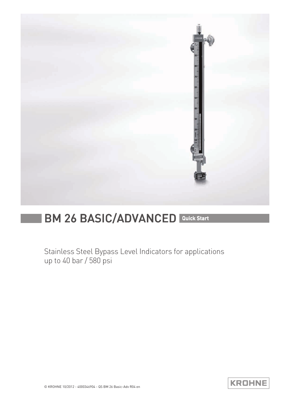 KROHNE BM 26 BASIC_ADVANCED Quickstart EN User Manual | 32 pages