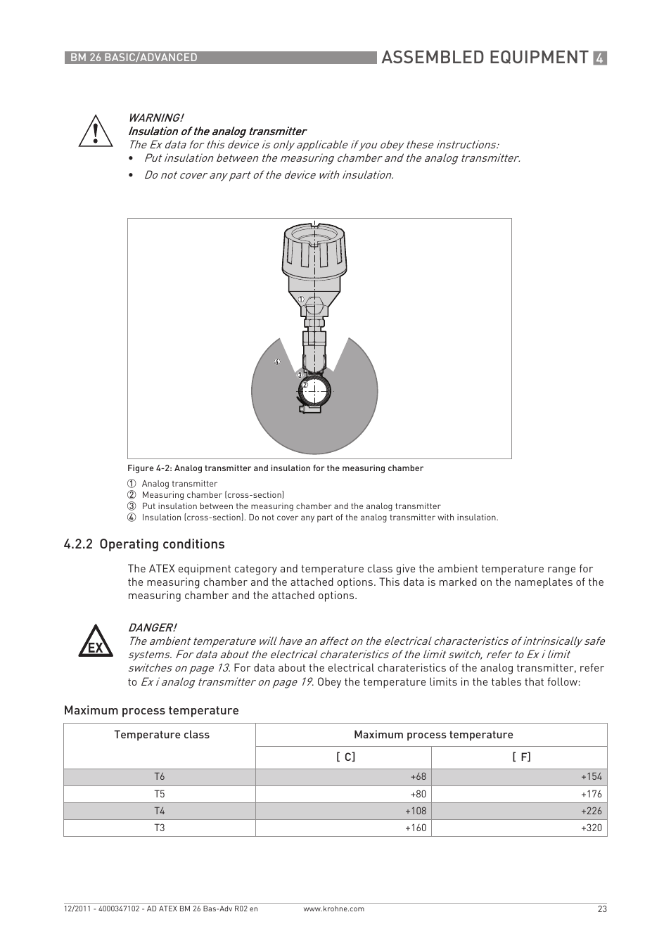 Assembled equipment, 2 operating conditions | KROHNE BM 26 BASIC-ADVANCED ATEX EN User Manual | Page 23 / 32
