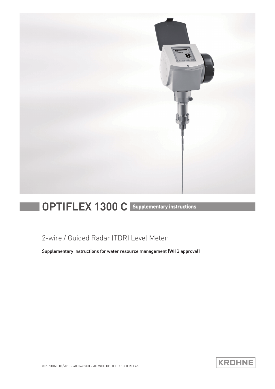 KROHNE OPTIFLEX 1300 C WHG EN User Manual | 12 pages