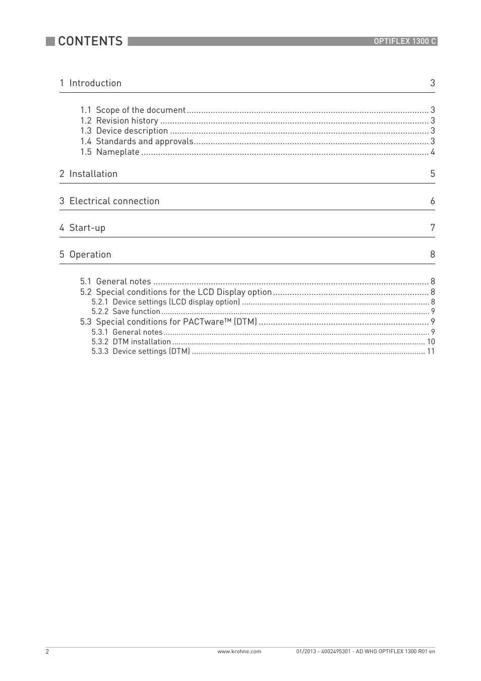 KROHNE OPTIFLEX 1300 C WHG EN User Manual | Page 2 / 12