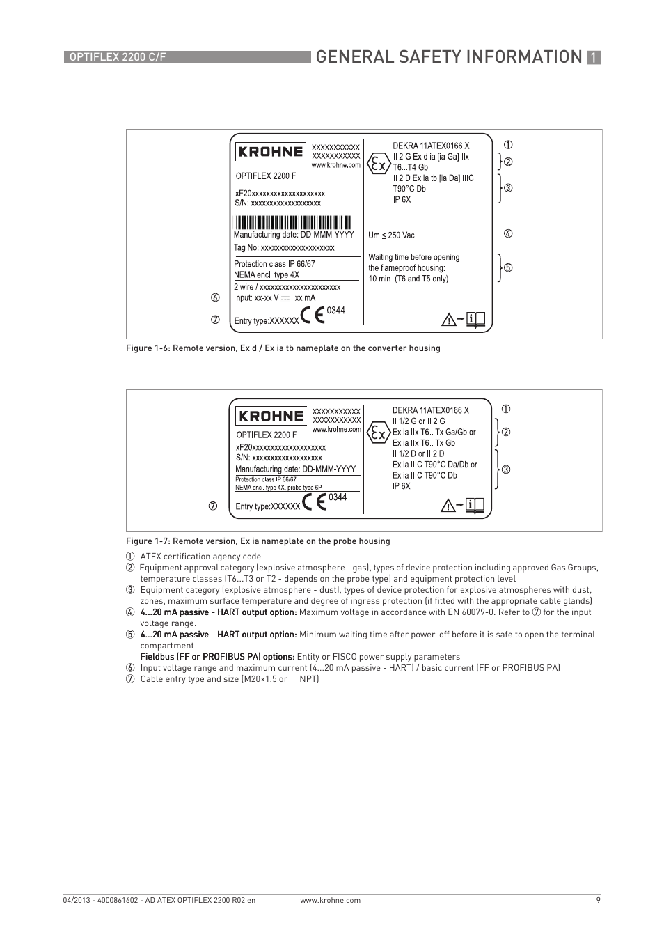General safety information | KROHNE OPTIFLEX 2200 ATEX EN User Manual | Page 9 / 32
