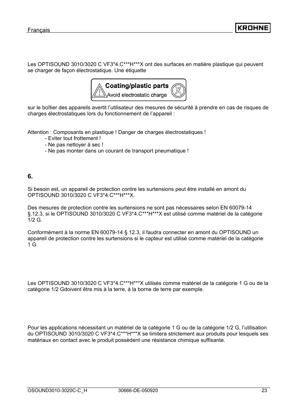 KROHNE OPTISOUND 3010-3020 Ex DE User Manual | Page 23 / 32