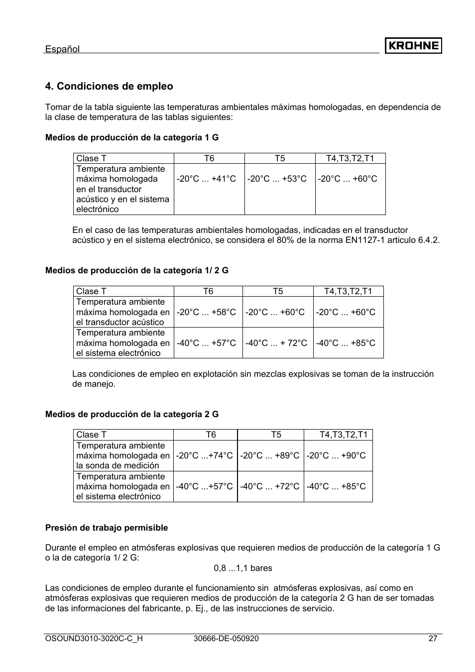 KROHNE OPTISOUND 3010-3020 Ex DE User Manual | Page 27 / 32