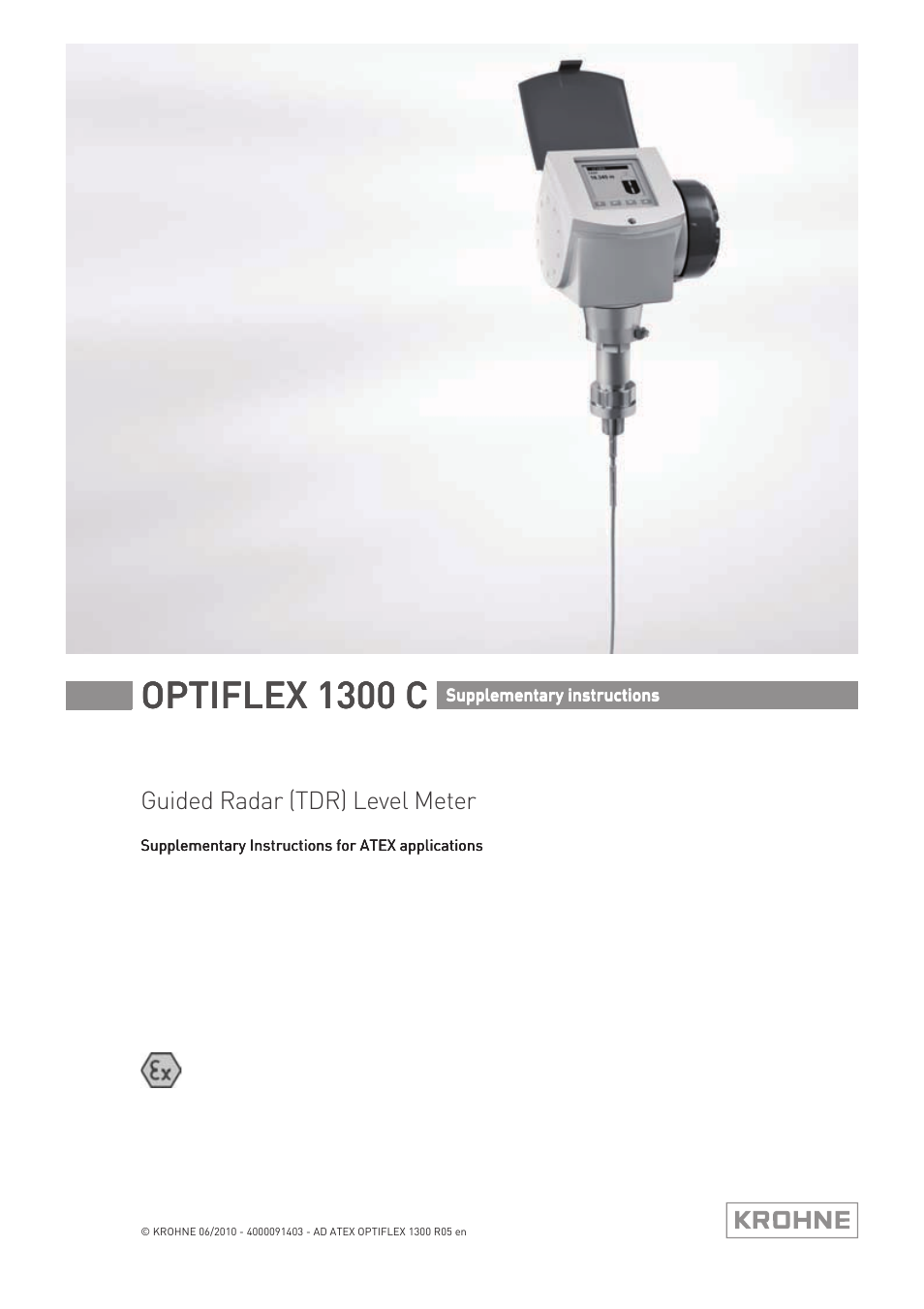 KROHNE OPTIFLEX 1300C ATEX EN User Manual | 24 pages