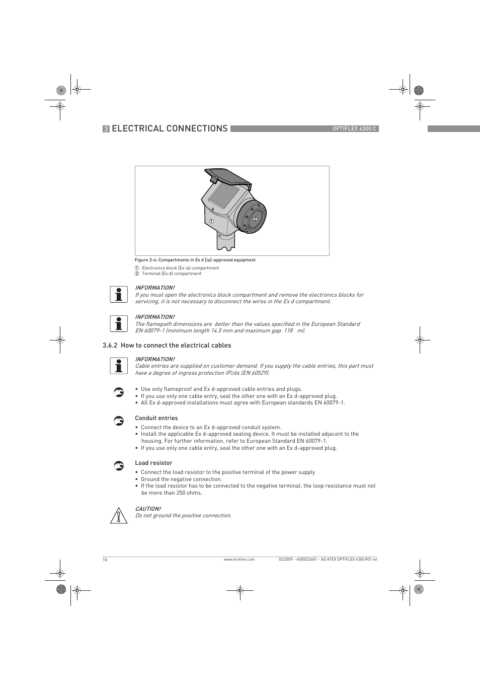 Electrical connections | KROHNE OPTIFLEX 4300C ATEX EN User Manual | Page 16 / 28