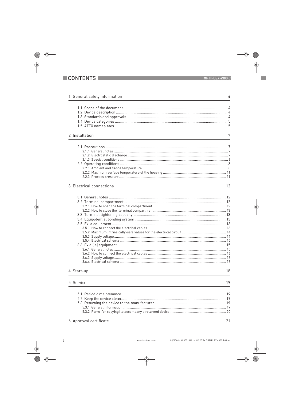 KROHNE OPTIFLEX 4300C ATEX EN User Manual | Page 2 / 28