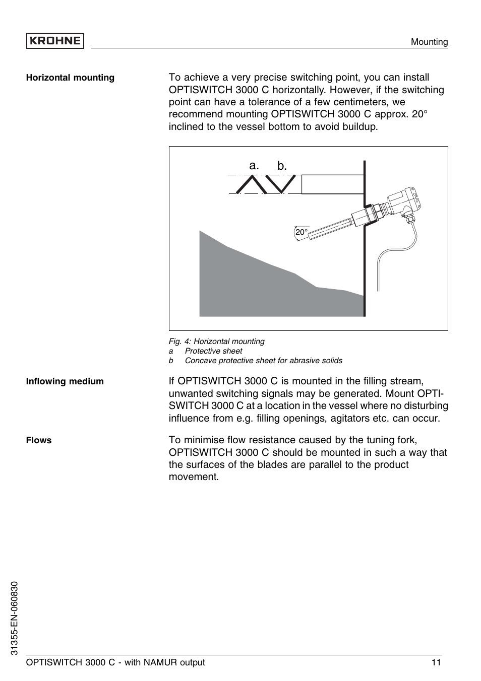 A. b | KROHNE OPTISWITCH 3000C NAMUR EN User Manual | Page 11 / 28