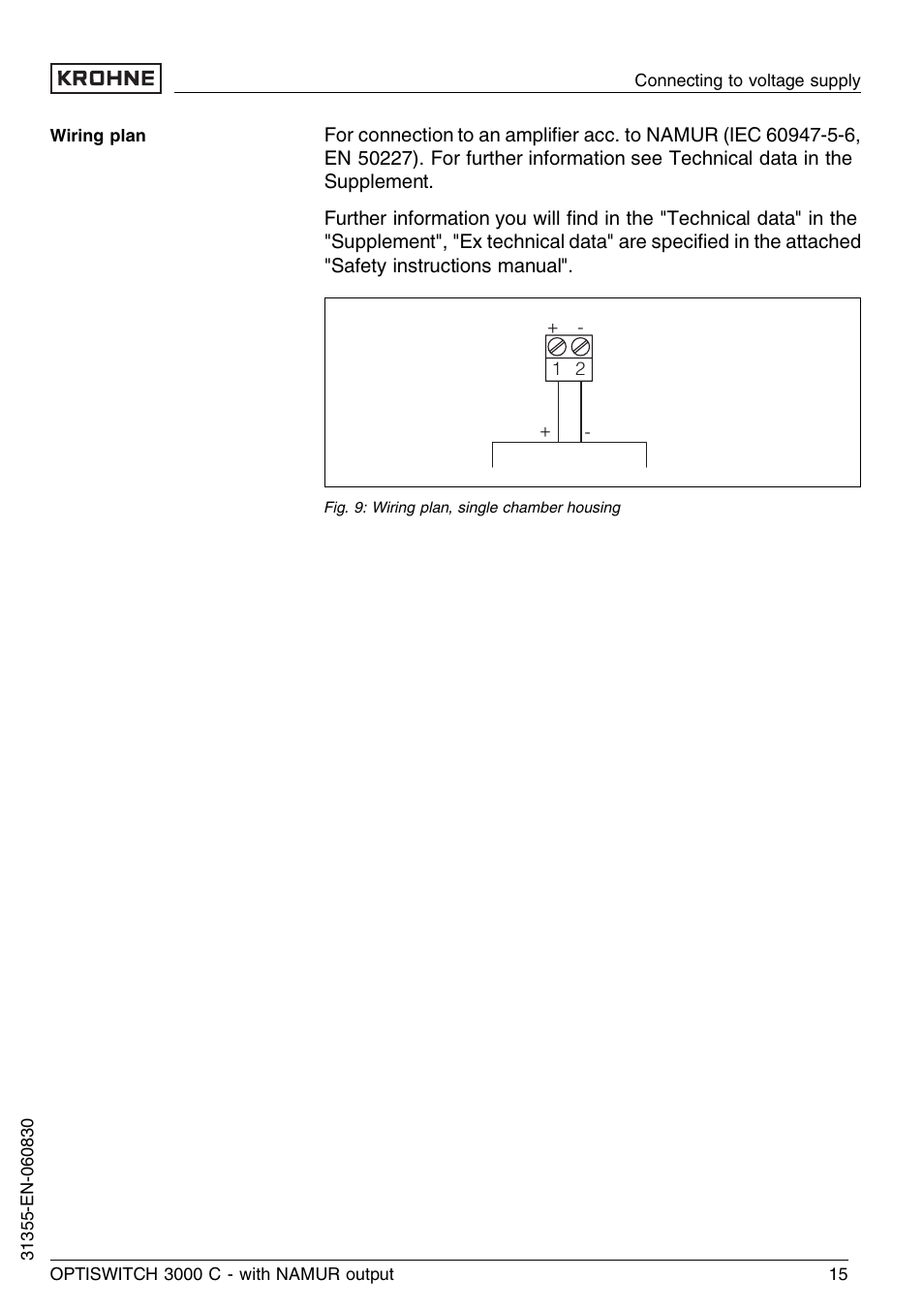 KROHNE OPTISWITCH 3000C NAMUR EN User Manual | Page 15 / 28