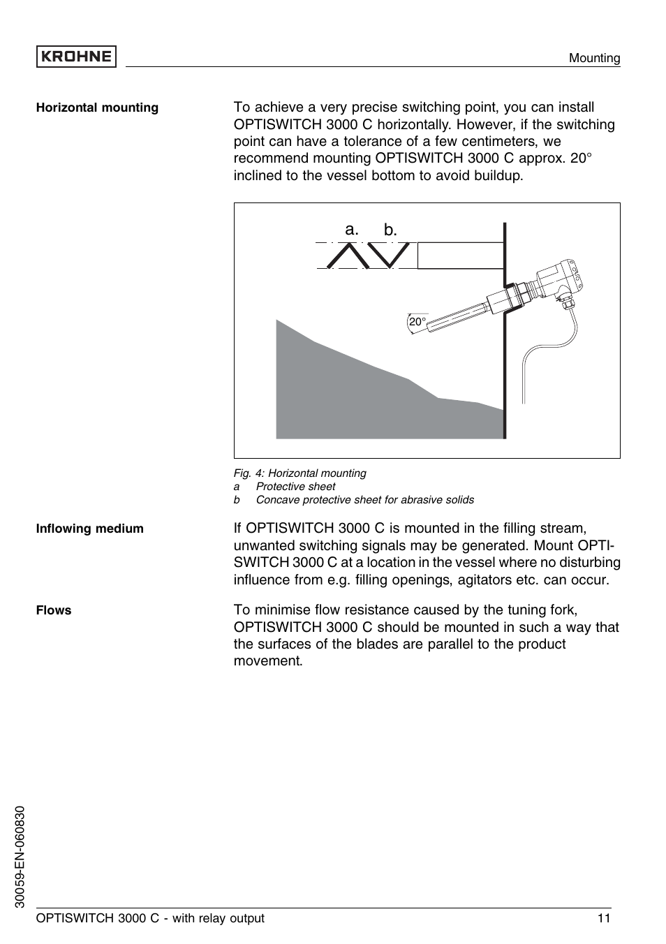 A. b | KROHNE OPTISWITCH 3000C Relay EN User Manual | Page 11 / 32