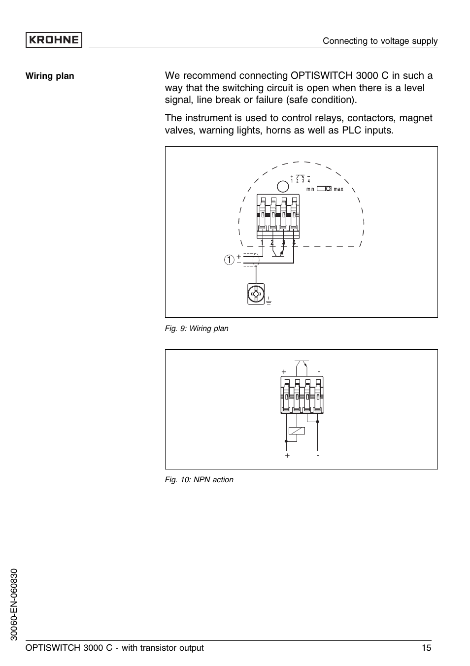 KROHNE OPTISWITCH 3000C Transistor EN User Manual | Page 15 / 32