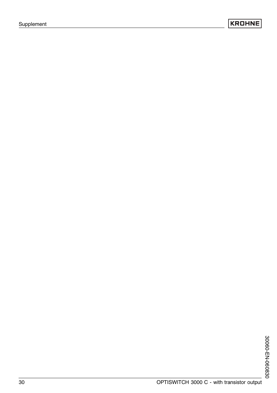 KROHNE OPTISWITCH 3000C Transistor EN User Manual | Page 30 / 32
