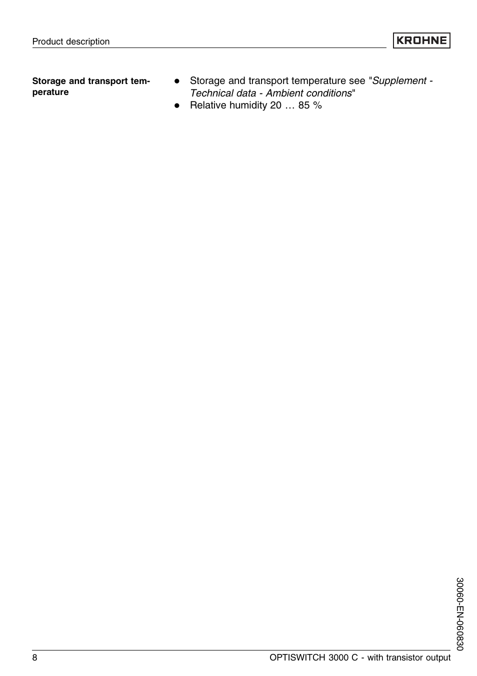 KROHNE OPTISWITCH 3000C Transistor EN User Manual | Page 8 / 32