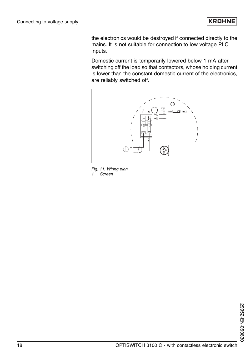 KROHNE OPTISWITCH 3100C Contactless EN User Manual | Page 18 / 32